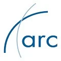ARC logo with blue arcs and text